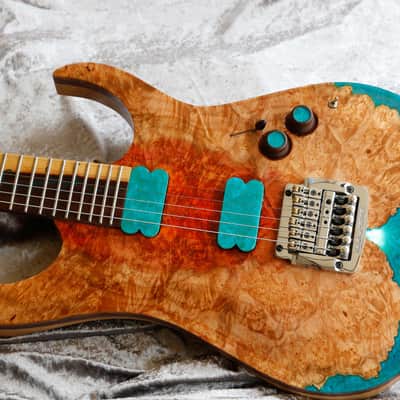 GB Liuteria Boutique guitar Ergal 6 string illuminated resin image 6
