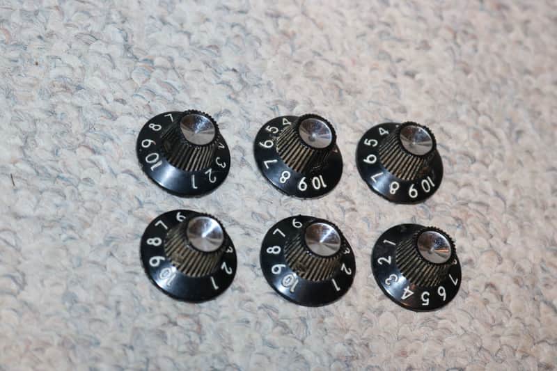 Vintage Original Fender Blackface Amp Control Knobs - Lot of 6 image 1