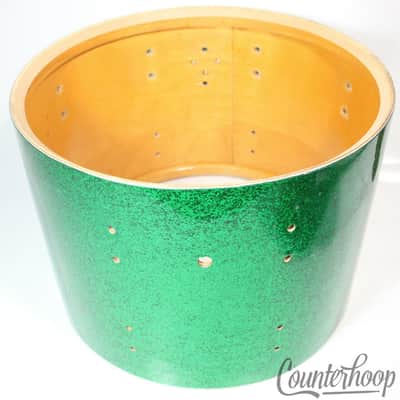 Ludwig 10x14"Tom Drum Shell 3Ply Maple Green Sparkle 70s 8-Lug Super Classic USA image 1