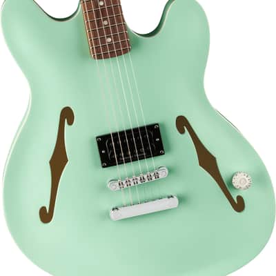 Mint Fender Tom DeLonge Starcaster Satin Surf Green Rosewood Fingerboard image 6