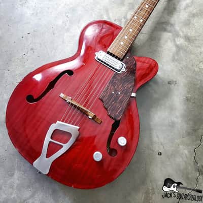 RARE Julio Giulietti  Model A2 Italian Semi-Hollow Jazzbox Electric Guitar w/ OHSC! (1962, Cherry) image 6