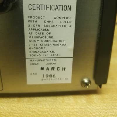 Very Rare Sony CDP-45 CD Player. Made In Japan. 1986. image 5