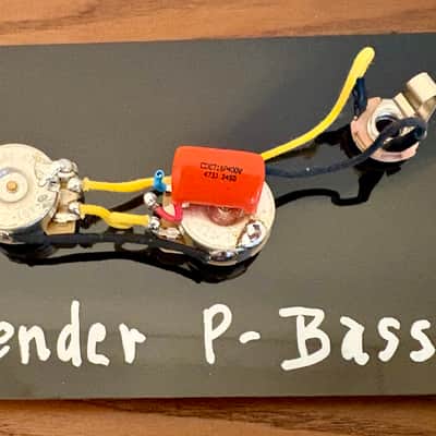 Fender Precision Bass (Standard P-Bass) wiring harness with 0.047uF Sprague Orange Drop Capacitor image 1