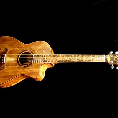 Acoustic Parlor Guitar Handmade by Blueberry Bat Motif Steel String image 10