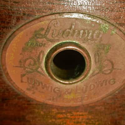 Ludwig & Ludwig Vintage 1920's Single Tension 26" Bass Drum 1920's Mahogany image 4