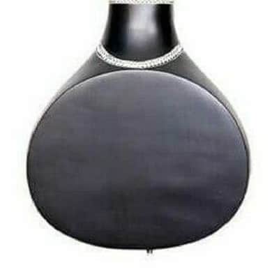 Handmade Electric Tun Wood Black Sitar Hand Paint Indian Musical String Travel With Fiber Case image 5