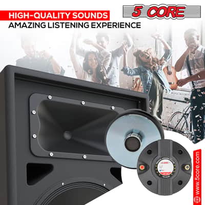 5 CORE Horn Speaker Tweeter Compression Driver 1.75 Inch Titanium Voice Coil 220W Peak 8 Ohm 110 Watts RMS Loud 105dB 18 Oz 110mm Magnet- Screw-on Thr image 16