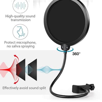 Microphone Stand, Adjustable Mic Stand Set For Nano Suspension Boom Scissor Arm Stand With 5/8" To 3/8" Screw, 5/8" To 1/4 Screw, Nano Mic Windscreen And Dual Layered Mic Pop Filter image 6