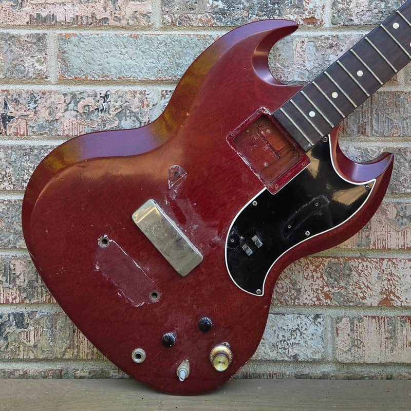 Vintage 1962 Gibson EB-0 Bass Guitar Husk Project w/ Original Softshell Case! image 1