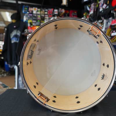 Pearl Masters MCT1455S/C448 MCT Series 5.5x14" Maple Snare Drum - White Marine Pearl image 6