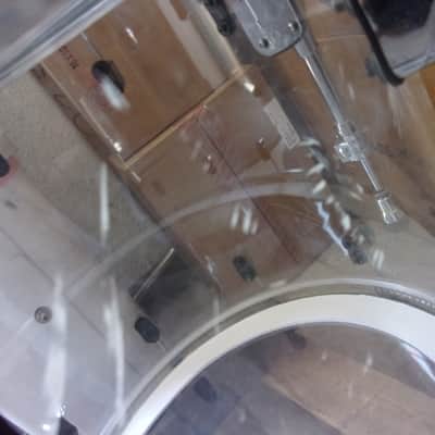 Crush Clear Acrylic 22" x 18" Bass Drum with spider web stress cracks at lugs image 9