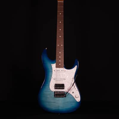 Ibanez AZ22S1F Flame Top Electric, Transparent Turquiose Burst image 5