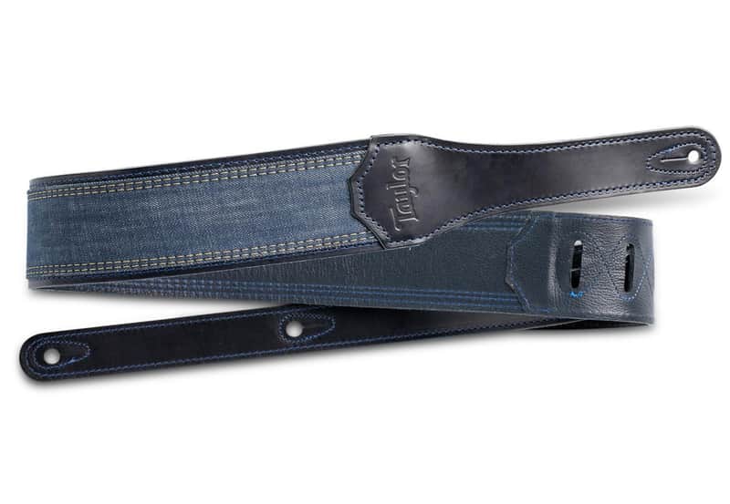 Taylor 2.5" Blue Denim Strap w/Navy Leather Edges image 1
