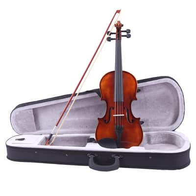 Gifts- 4/4 Classic Solid Wood Violin Case Bow Violin with Strings Rosin Shoulder Rest Electronic Tuner XH image 2