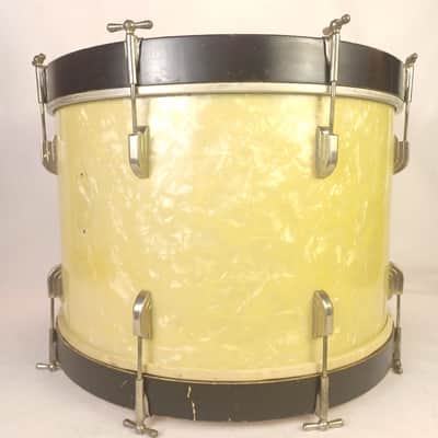 Leedy&Ludwig 14x22"Jan-1953 WMP 3Ply Jasper Bass Drum Vintage White Marine Pearl image 4