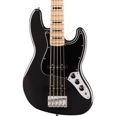 Squier Affinity Series Active Jazz Bass V 5-String Bass Guitar - Black Metallic image 1