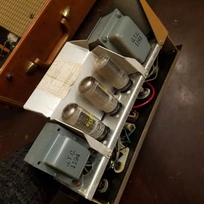 Ampex 620 Extension speaker, amp, and cabinet mono tube suitcase 1960s image 13