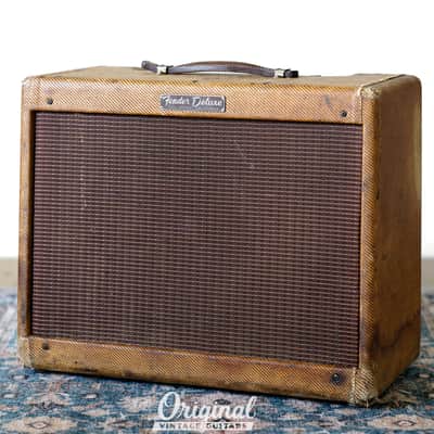 Tweed 1960 Fender Deluxe 5E3 Narrow Panel Amplifier with cover & original transformers image 5