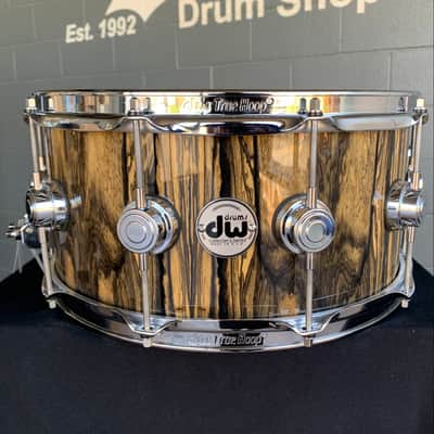 ~WOW!~ DW Collector's Series Maple VLT 6.5x14 Snare Drum in Exotic Ivory Ebony Veneer with Chrome Hardware (Rm 4) image 3