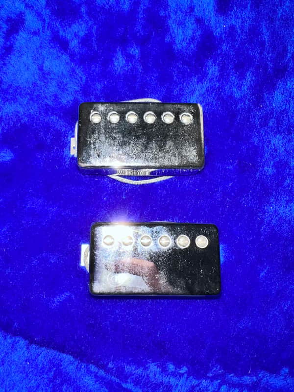 Pair Gibson Vintage Tim Shaw PAF Humbuckers (1987 Les Paul Standard) Chrome Plated image 1