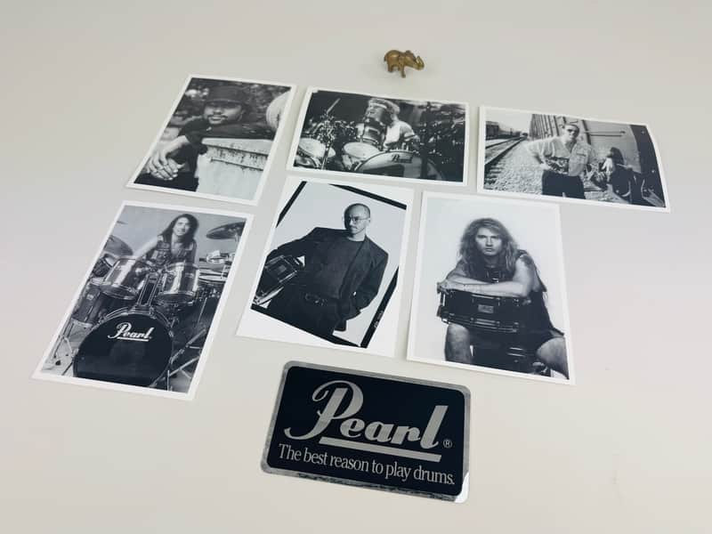 Pearl Artist Promotional Photo Set with Logo Sticker circa 1992-1995 image 1
