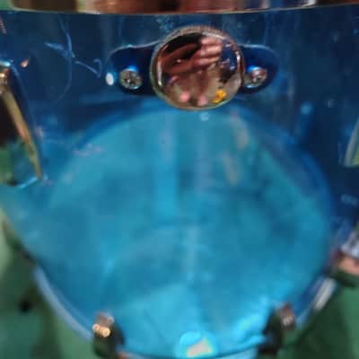 Ludwig 16x16" Vistalite Acrylic Floor Tom 1970s - Blue image 11