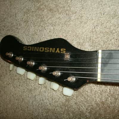 80's or 90's  Synsonics Terminator guitar black with built in speaker SEE VIDEO image 4