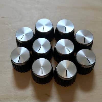 Set of 10x Silver Marshall Reproduction amplifier control knobs Valvestate JCM900 / JCM2000 image 1