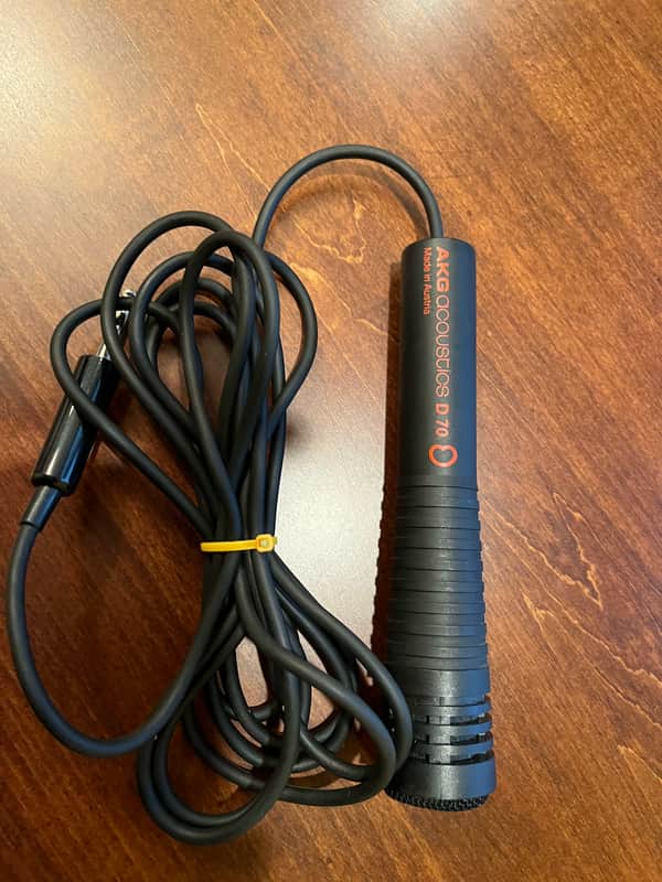 AKG Acoustics D70 Dynamic Cardioid Microphone w built in TS Cable Mic image 1
