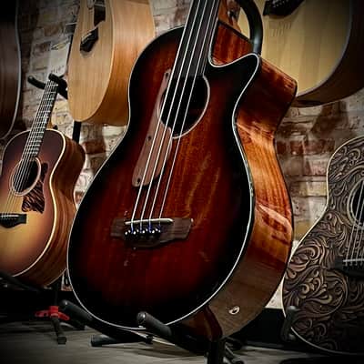 Ibanez AEGB24FEMHS Fretless Auditorium Acoustic Electric Bass - Mahogany Sunburst image 1