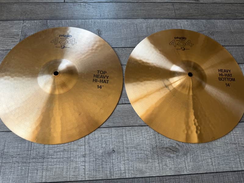 Paiste 14" 404 "Brown Label" Heavy Hi-Hat Cymbals (Pair) 1980 - 1985 - Traditional Top 809g, Bottom 971g image 1