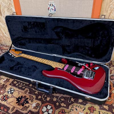 Vintage 1981 Fender Stratocaster USA Translucent Red Kahler Guitar OHSC 1970s image 2