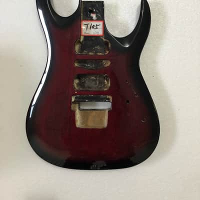 Red Burst HSH Double Cutaway Guitar Body image 1