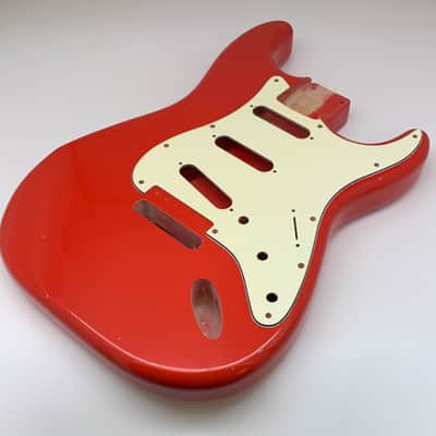 BloomDoom Nitro Lacquer Aged Relic Fiesta Red S-Style Vintage Custom Guitar Body image 4