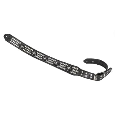 Al Bane For Leather - Rudy Sarzo's Madman Guitar Strap - 3" wide - Premium Black Leather image 2
