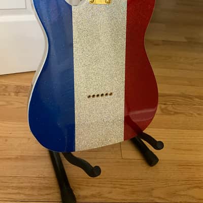 Firefly FFTL Sparkle Tele  Model Electric Guitar Red White Blue image 2