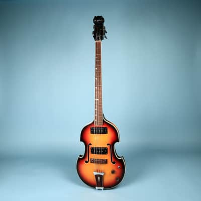 Univox Model 1920 Lectra Short-Scale Bass w/ case 1968 - Sunburst Violin Bass image 2