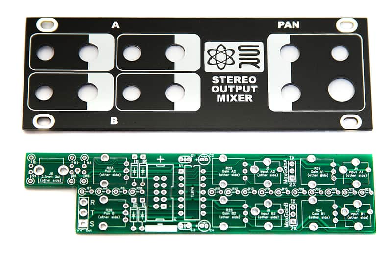 Synthrotek 1U Stereo Output Mixer PCB and Panel Combo image 1
