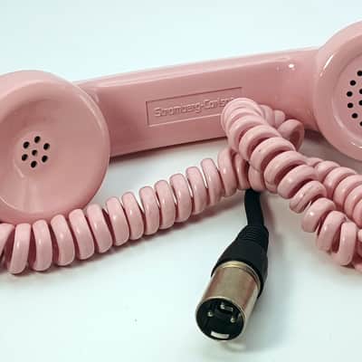 Custom Lo-Fi Telephone Microphone - Stromberg Carlson G 1 1970's Handset - Pink w/ Model 2500 Base image 2