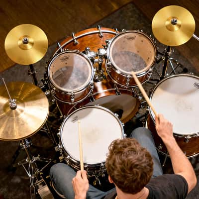 2 Pieces 8-Inch Splash Cymbal Classic Drums Cymbals Percussion Instrument Golden Practice Drum Cymbal for Drum Set image 4