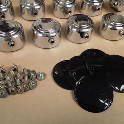 10 Pc. Chrome Double Sided Hayman/Camco Snare Drum Lugs Lot #3 + Gaskets & Screws (1 3/8" hole spacing) - *Very Rare to Find* image 4