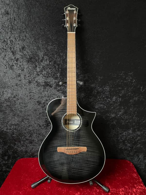 Ibanez AEWC400 Acoustic-Electric Guitar - Transparent Black Sunburst High Gloss image 1