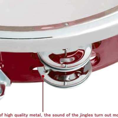 Adjustable Tone Hand Drum Double Row Metal Jingles Hand Bell Performance Level Handheld Percussion image 3