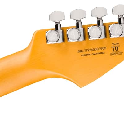 Fender American Ultra II Stratocaster Left-Hand, Ebony Fingerboard, Texas Tea Electric Guitar image 6