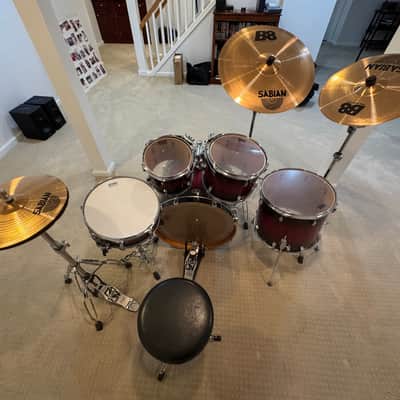 Tama VP52KRSTRB Silverstar 10/12/16/22/5x14" 5pc Birch Shell Pack 2010s - Transparent Red Burst image 2