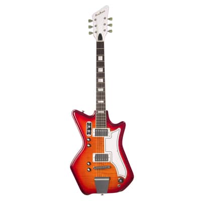 Airline Guitars Jetsons 2P FM Cherry Burst Flame image 7