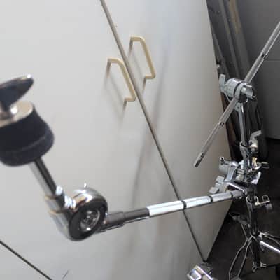 DW, Roland, Gibraltar - DW Flat Snare Stand, 2 x Roland Cymbal Boom/L-Rod stands, Gibraltar Cymbal Clamp - Silver image 7