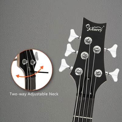 Glarry GIB Electric 5 String Bass Guitar Full Size Bag Strap Pick Connector Wrench Tool 2020s - Burlywood image 21