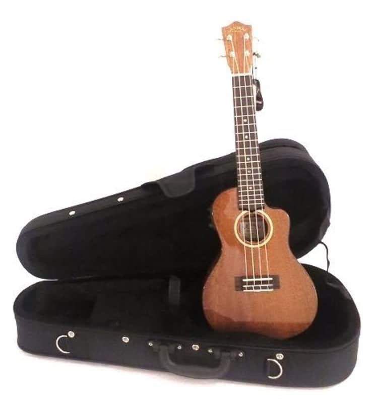 Lanikai MAS-CEC Solid Mahogany Electric Acoustic Cutaway Concert Ukulele w/ Case image 1