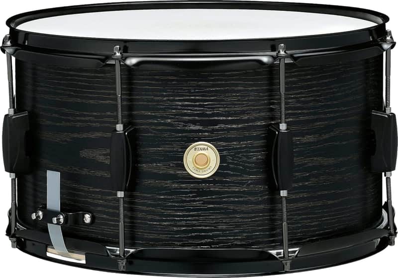 Tama Woodworks Poplar Snare Drum, 14" x 8", Black Oak Wrap image 1